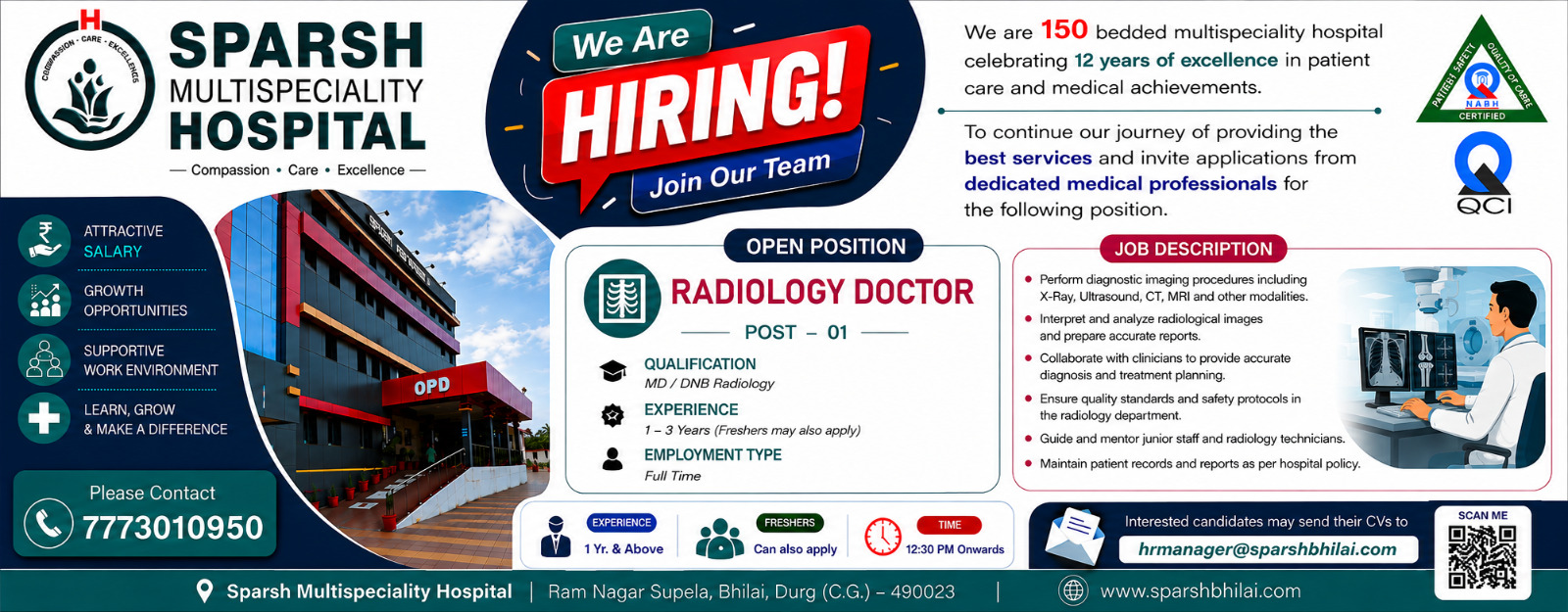 Radiologist opening at Sparsh H